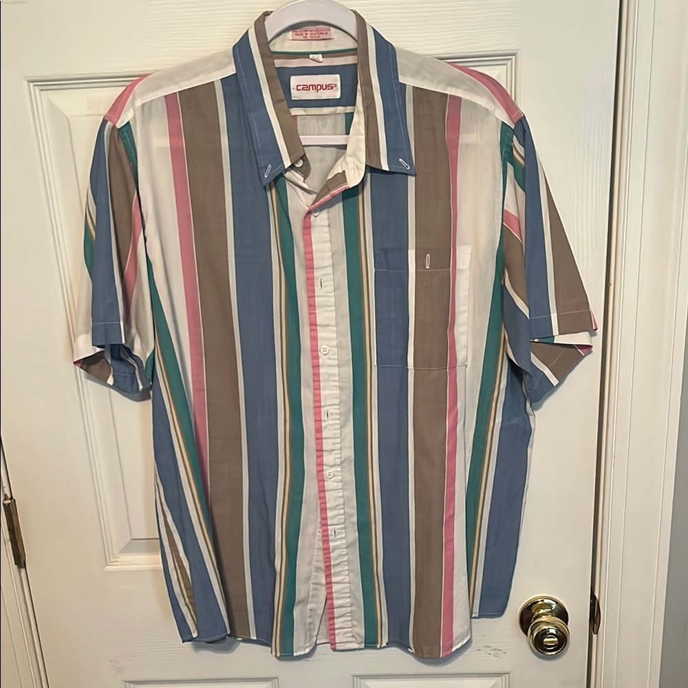 Campus Heritage Blue and White Striped Casual Shirt